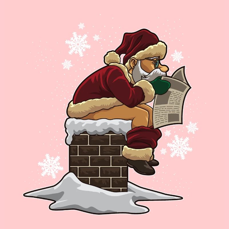 Le père Noël déchie dans la cheminée
