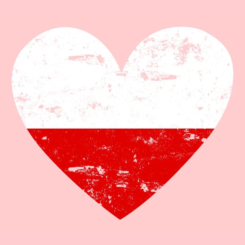 Drapeau Cœur Pologne Drapeau