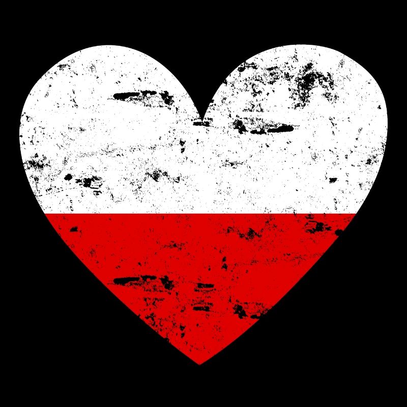 Drapeau Cœur Pologne Drapeau