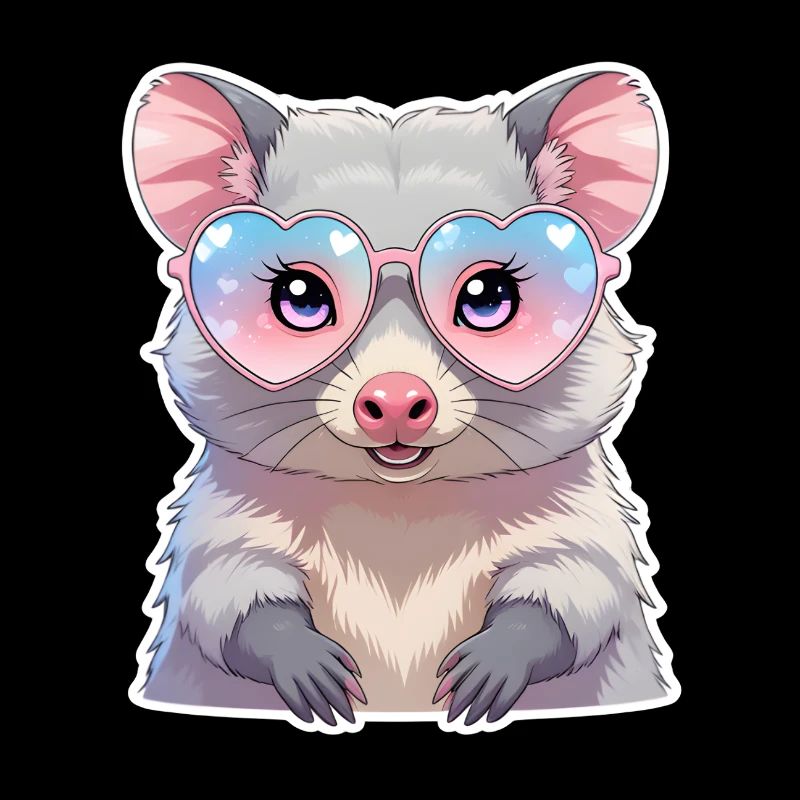 Opossum mit Brille