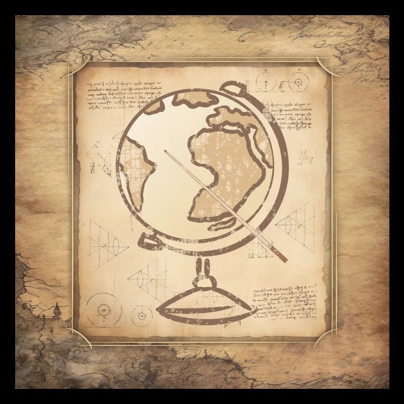 Géographie - Globe & Pointer / Art Vintage