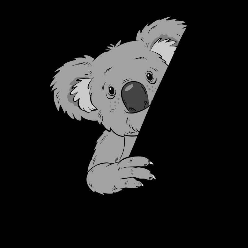 Funny Koala Peeking Around the Corner - Gift