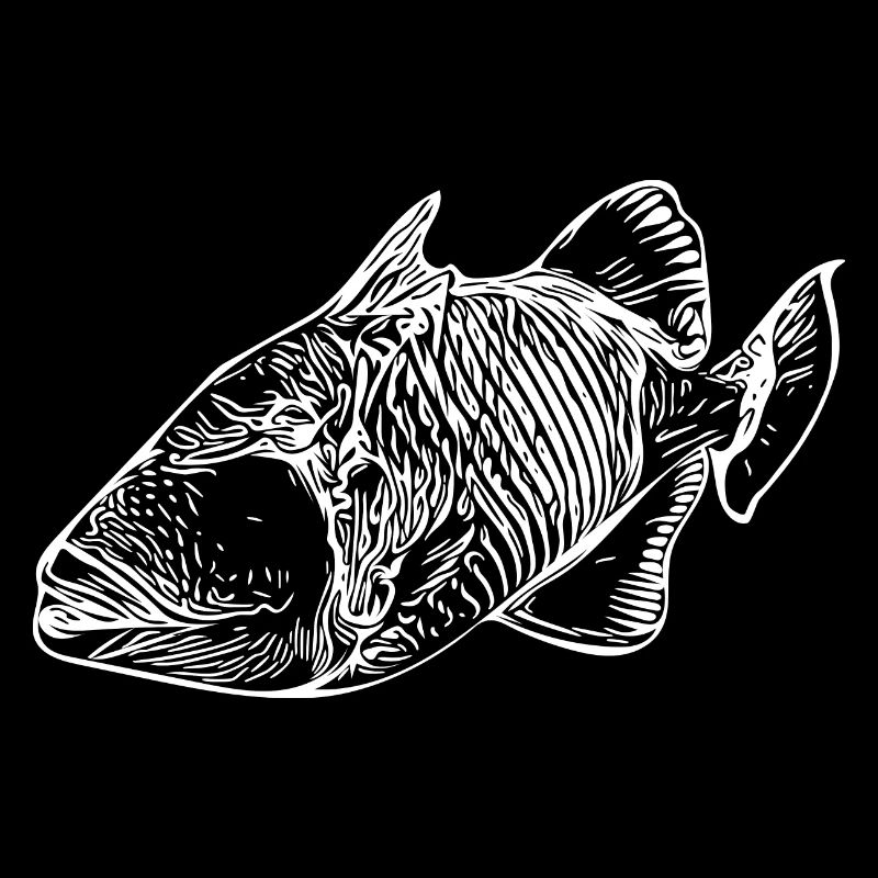 Lächelnder Drückerfisch Vintage Style