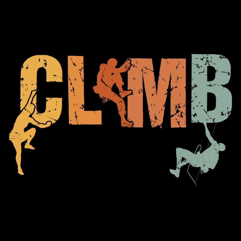 Retro Graphic Climbing Bouldering Rock Climber Mou