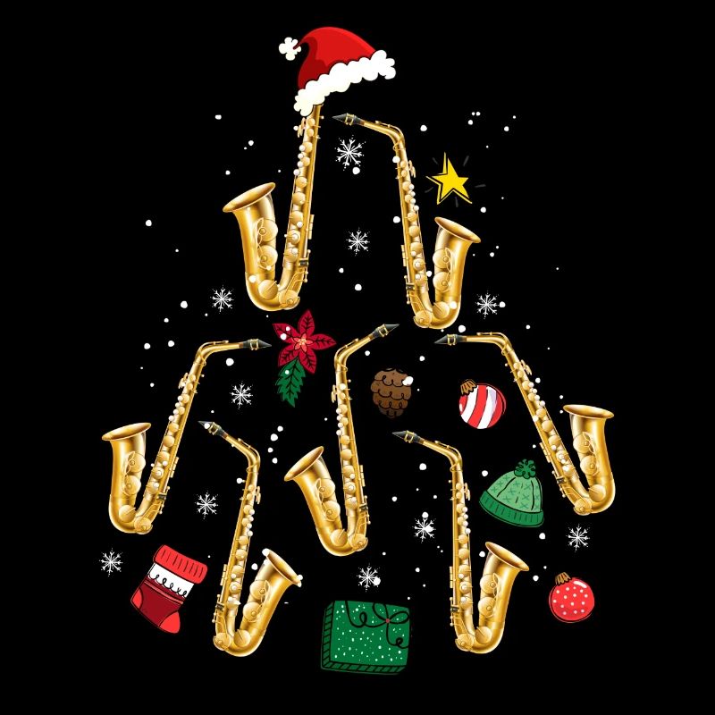 Saxophone Christmas Ornament Tree