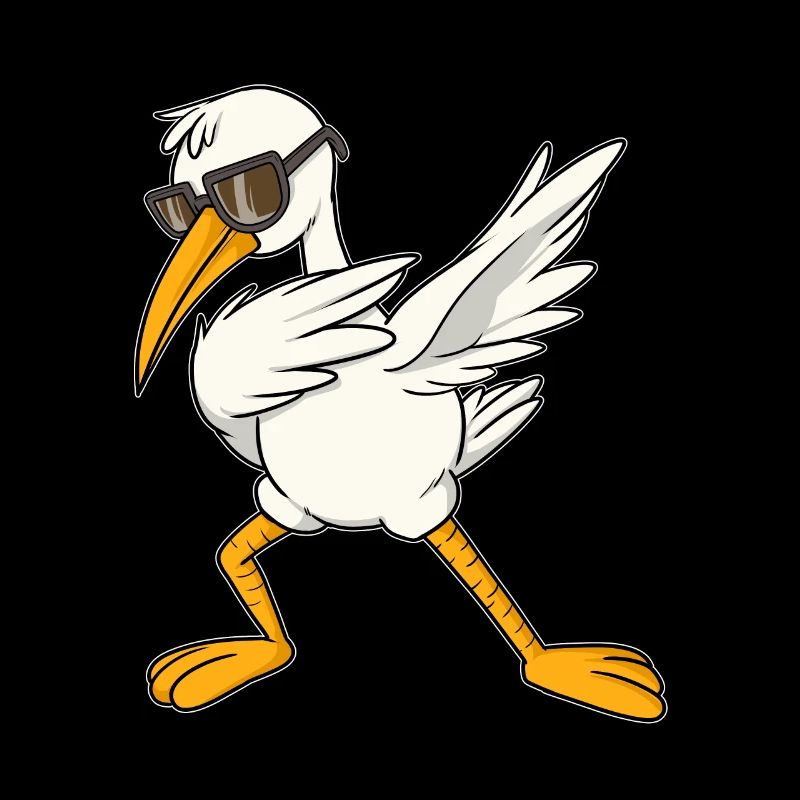 Étape cigogne danse cool cigogne dab oiseau