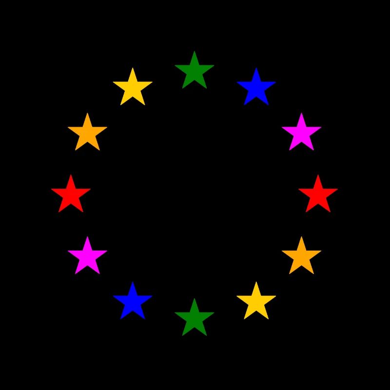 EU stars in rainbow colours