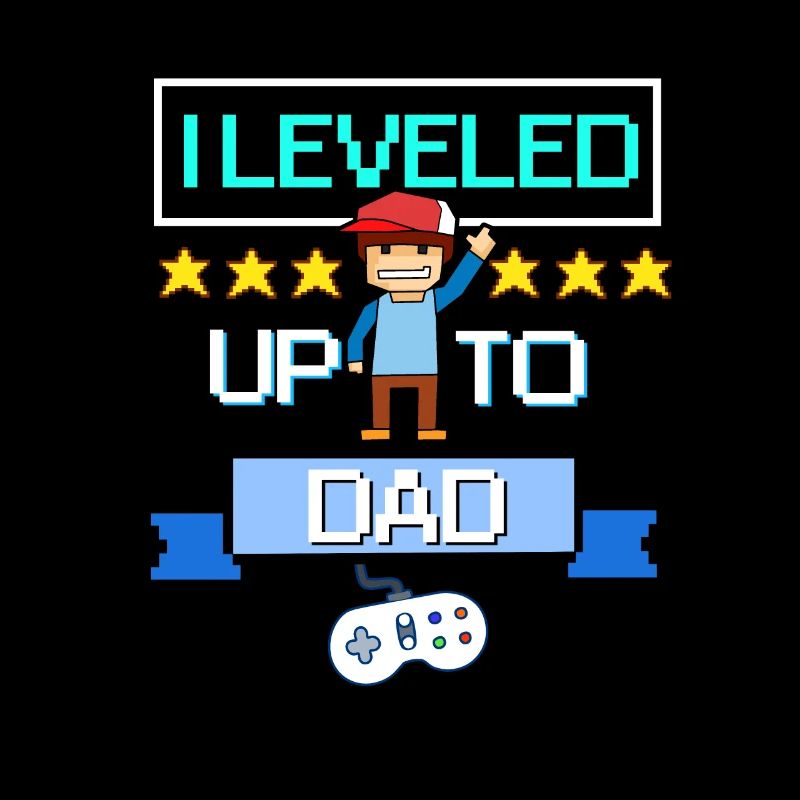 Level Up Daddy Daddy Rétro Pixel Gamer Gaming Daddy