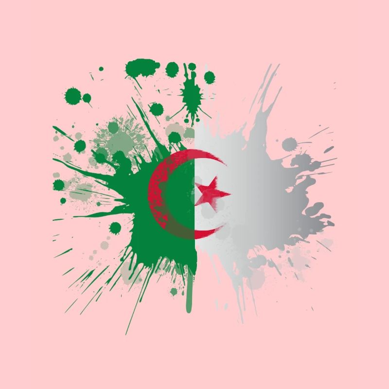 Drapeau Algérie Effet Eclaboussé