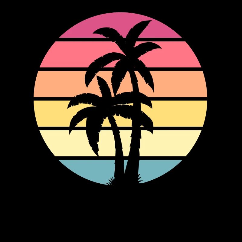 Palm tree distressed beach design