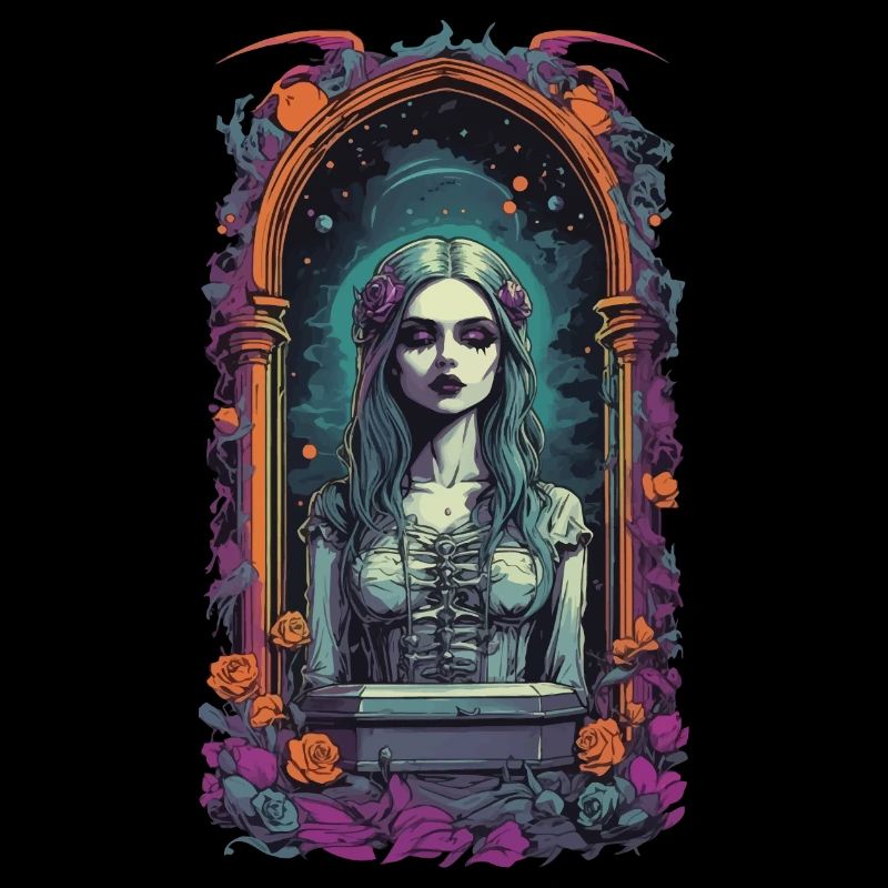 Gothic Bride Aesthetic Occult Retro Design