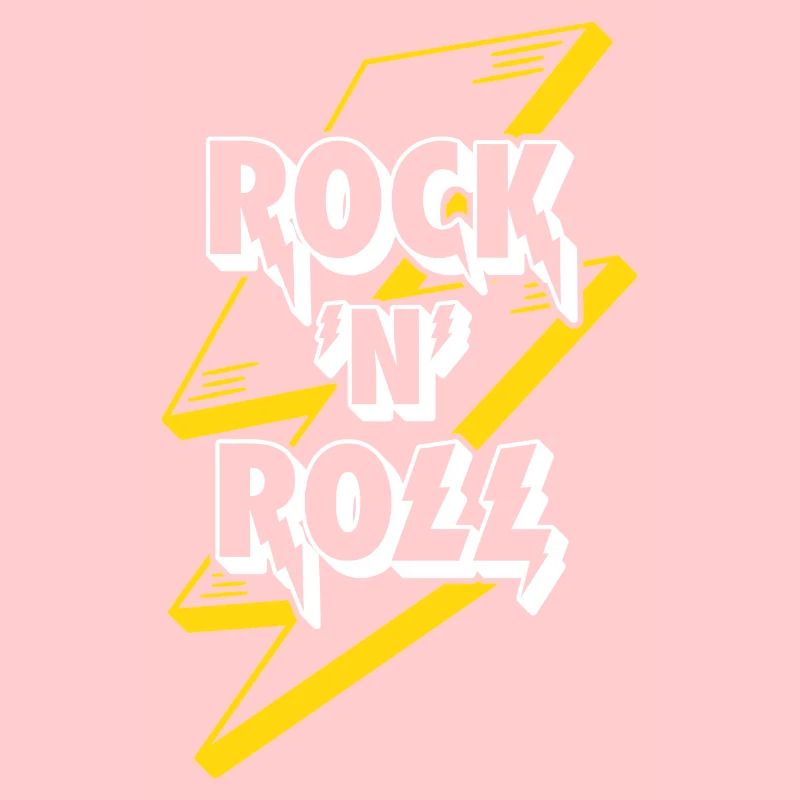 Logo texte rock’n’roll avec éclair