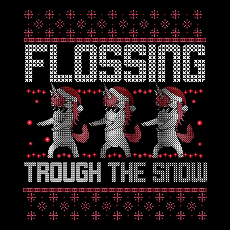 Flossing through the Snow Floss Einhorn Tanz Kind