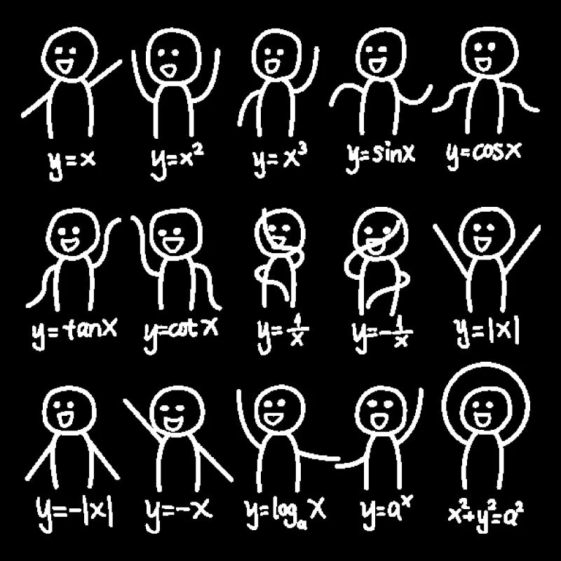 Algebra Dance Funny Graph Figures Math Equation T-