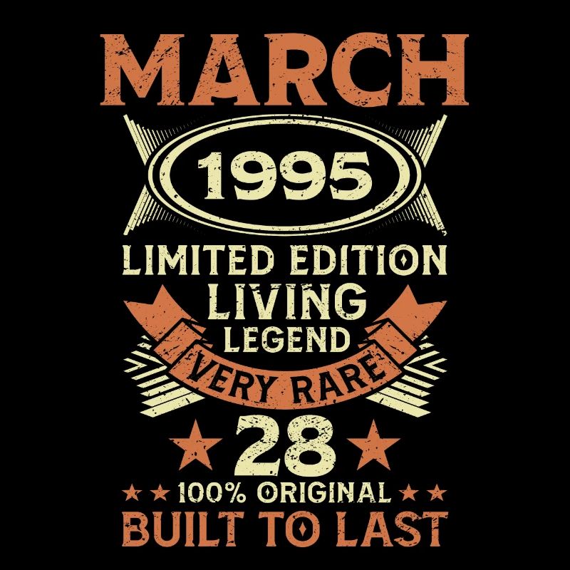 28e anniversaire Mars Né en 1995 Idée cadeau