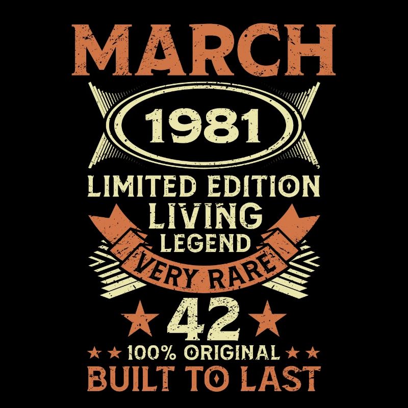 42e anniversaire Mars Né en 1981 Idée cadeau