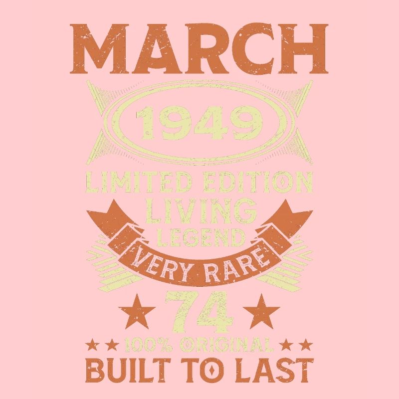 74th birthday March Born 1949 Gift idea