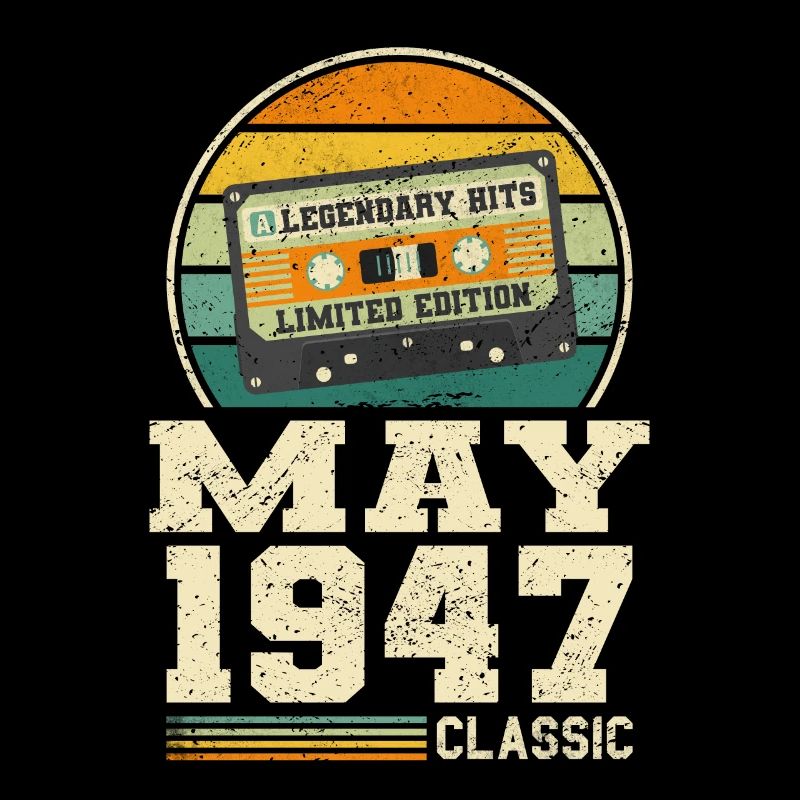 76e anniversaire Mai Né en 1947 Idée cadeau
