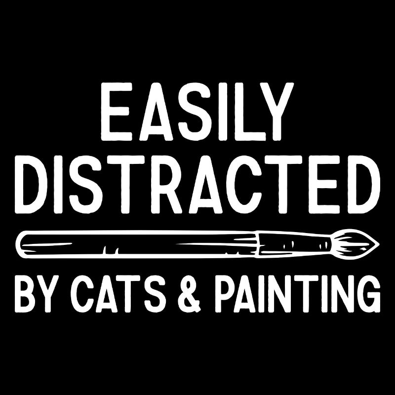 Painter Easily Distracted By Cats And Painting