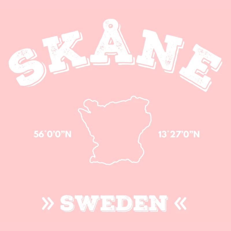 Skåne Sweden Map Simplistic With Coordinates