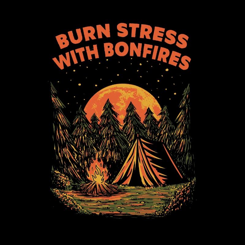Burning stress with campfires Camping Lustiger