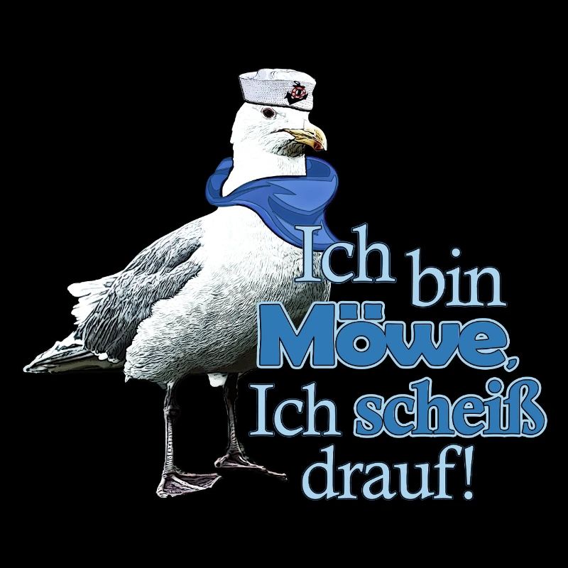 Lustige Möwe mit Spruch - Scheiß drauf!