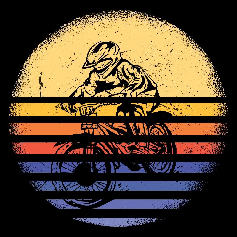 Biker Retro Sunset Mountain Biking