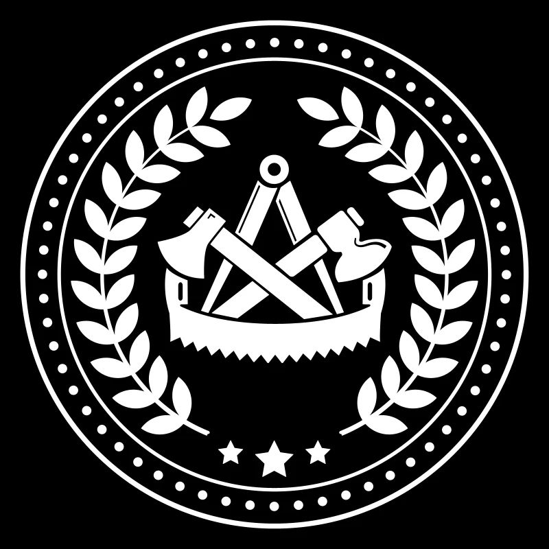 Zunftzeichen Zimmermann mit Lorbeerkranz