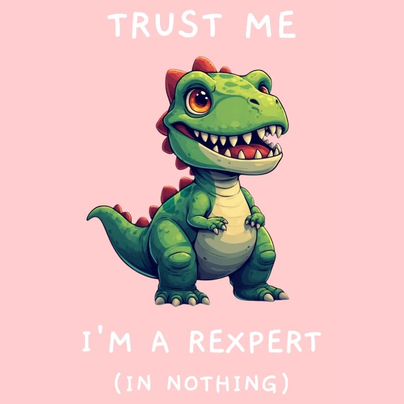 Funny T-Rex "Rexpert in Nothing" Saying