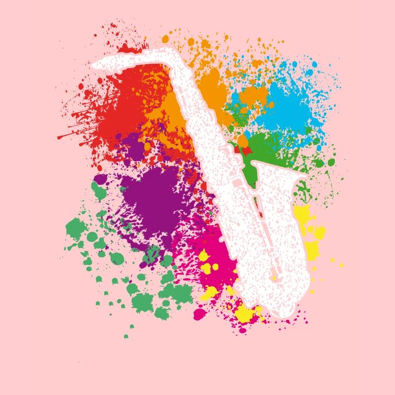 Saxophone, Sax, éclaboussures de couleurs