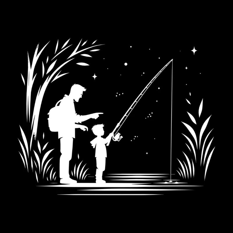 Pêcher ensemble dans la nature