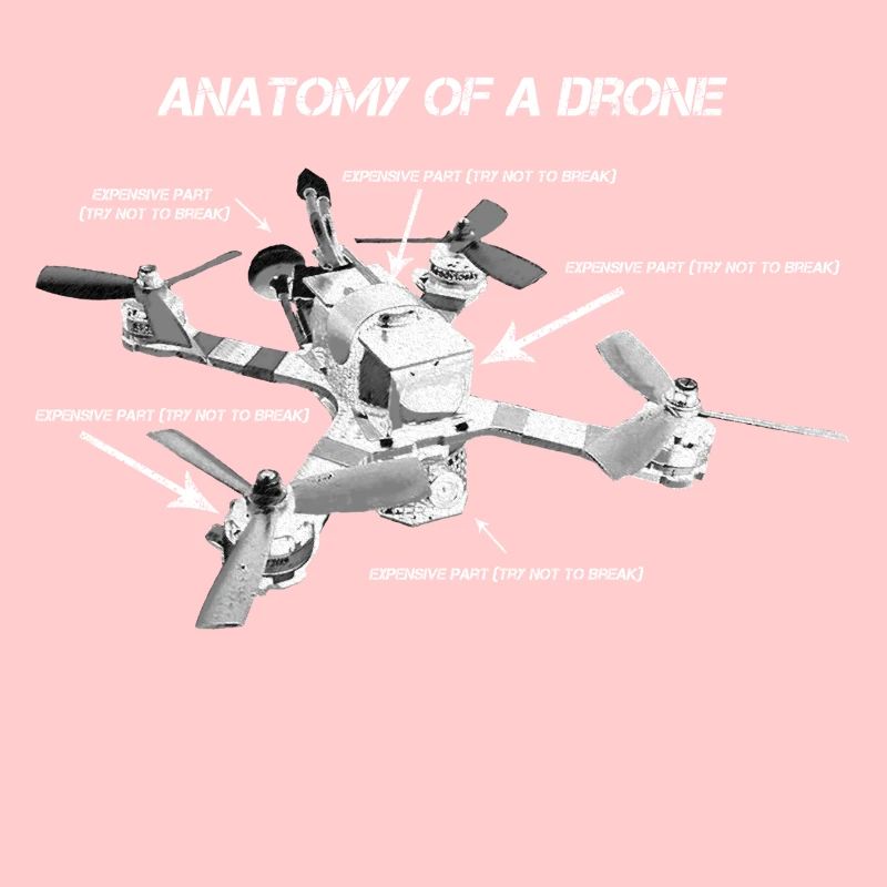 Anatomie drone copter fpv course idée cadeau drôle