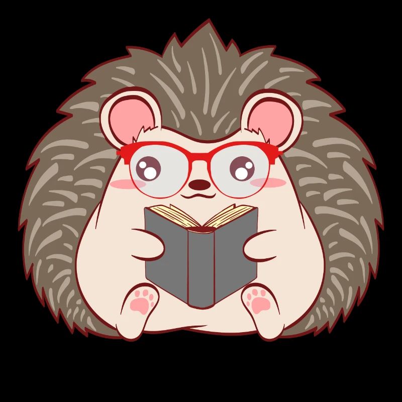 Hedgehog "Reader" Christmas Design For Students