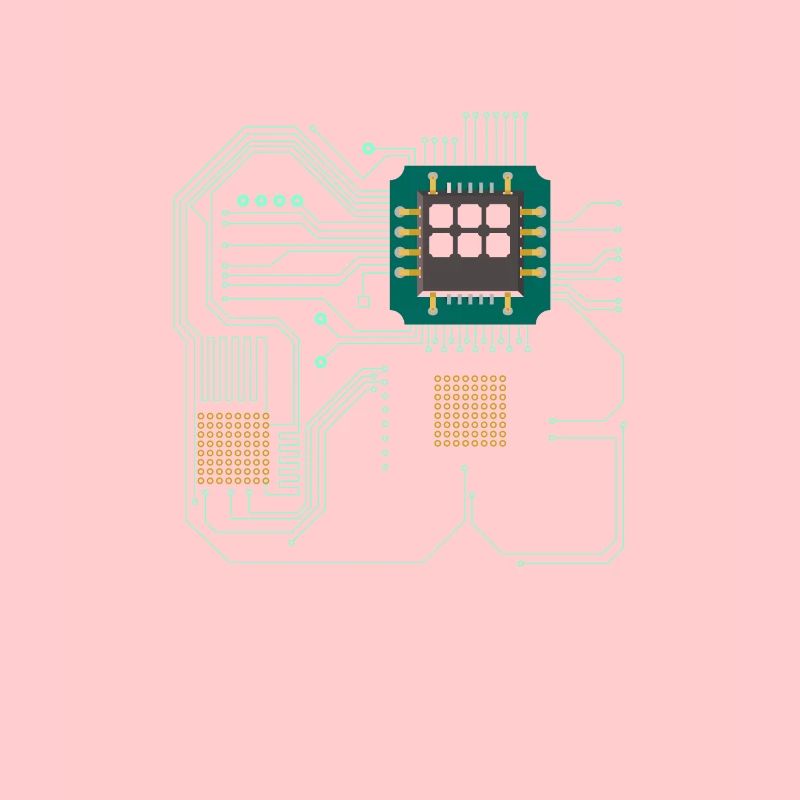 Computer chip, CPU heart - Computer Geek