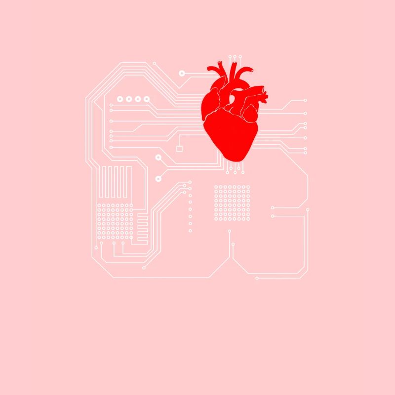 Computer chip, CPU heart - Computer Geek