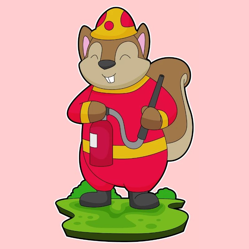 Pompier Squirrel Extincteur Brigade