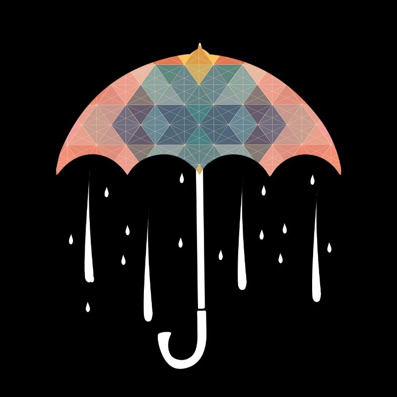 Parapluie d'art polygone pluie colorée