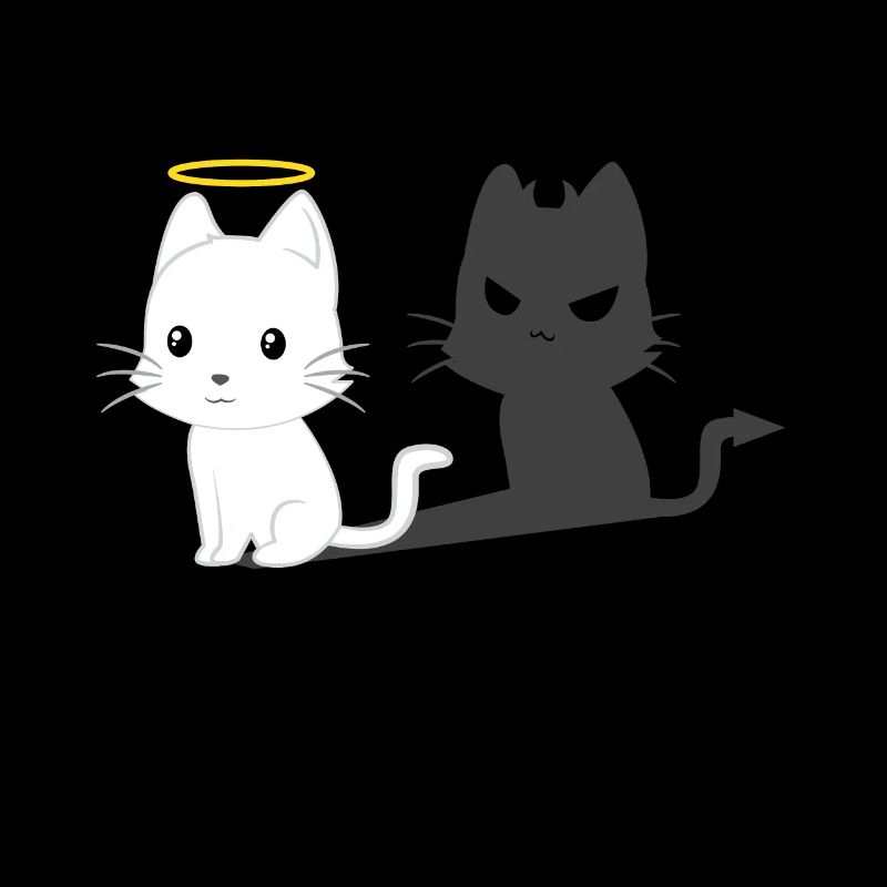 T-shirt Chats - T-shirt Angel Devil