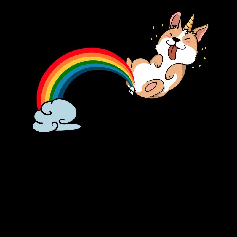 Furz Einhorn Regenbogen Geschenk Corgi Welsh Hund