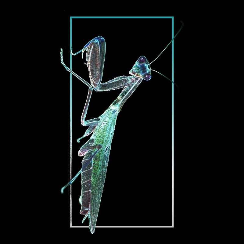 Praying Mantis Negative photography