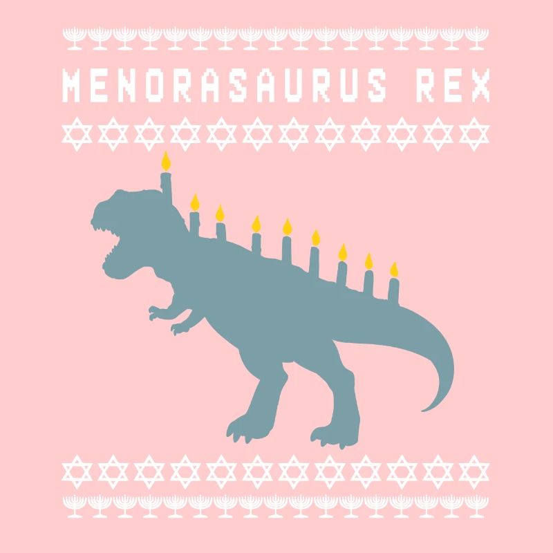 Menora t-Rex Judaism dinosaur dino gift