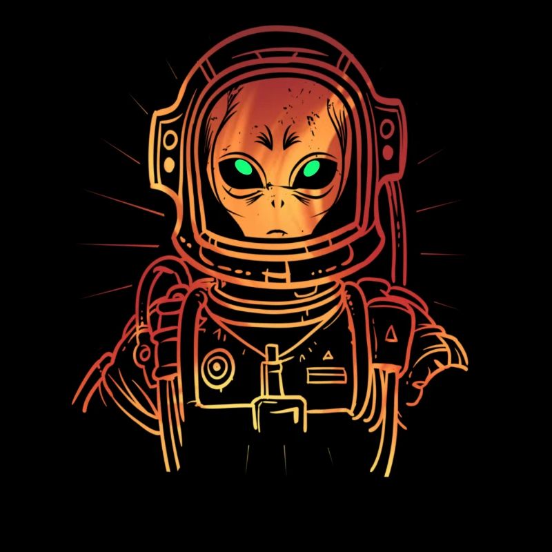 Alien Astronaut Space Pilot Weltraumpilot Fire