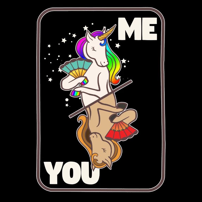 Couple vous et moi cadeau drôle d'amant de licorne magique