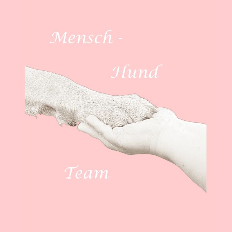 Human Dog Team Paw white