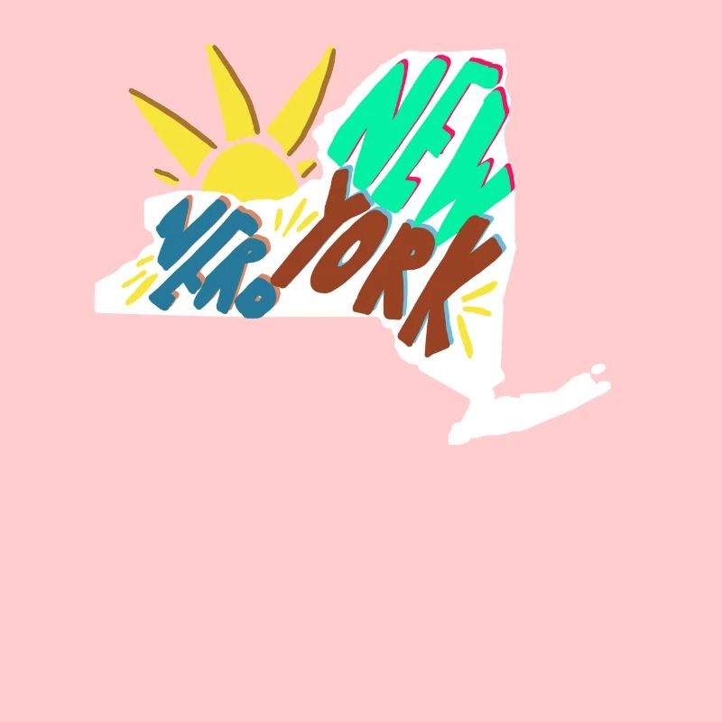 New York Nerd State Map USA State T-shirts