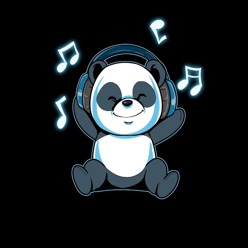 Panda musique playlist casque mélodie cadeau