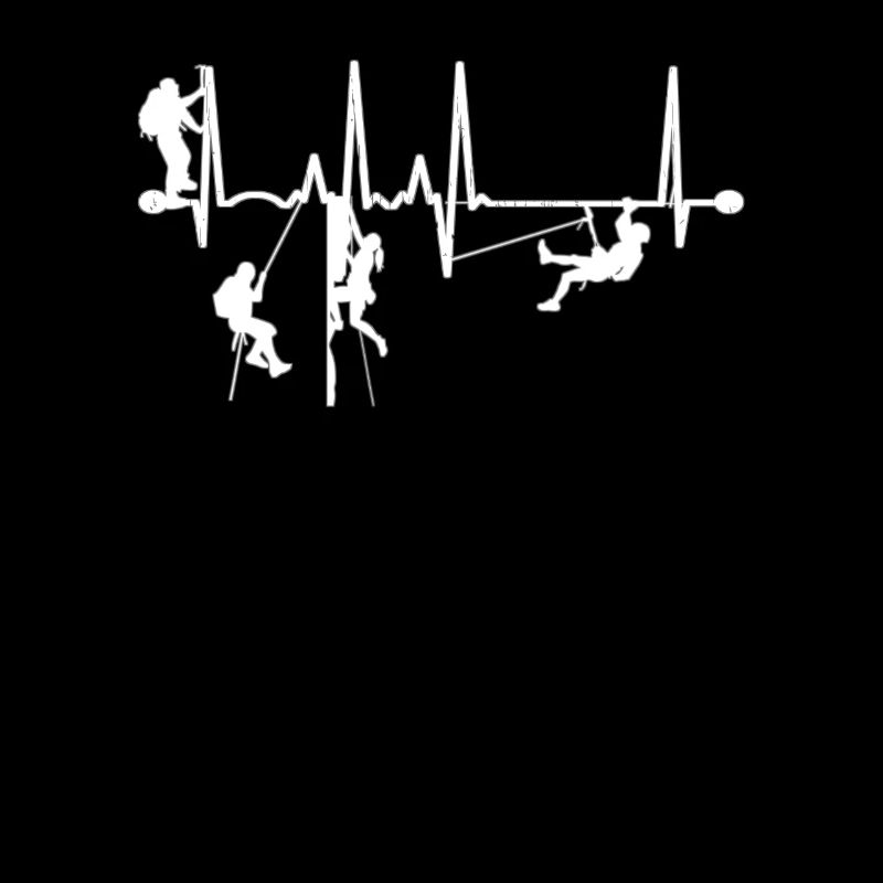 Mountain Climber Heartbeat Graphic Mountaineering