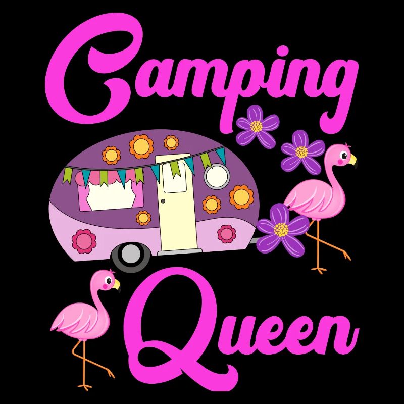 Camping Queen Flamingo Caravan Camper Gift