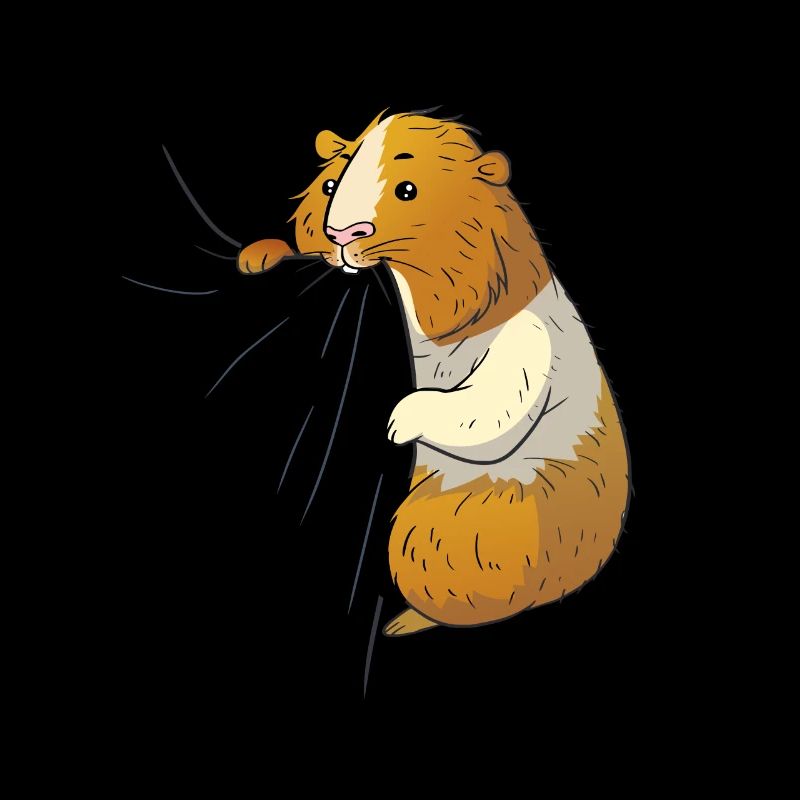 Mignonne cochon de Guinée affamé propriétaire de l'animal