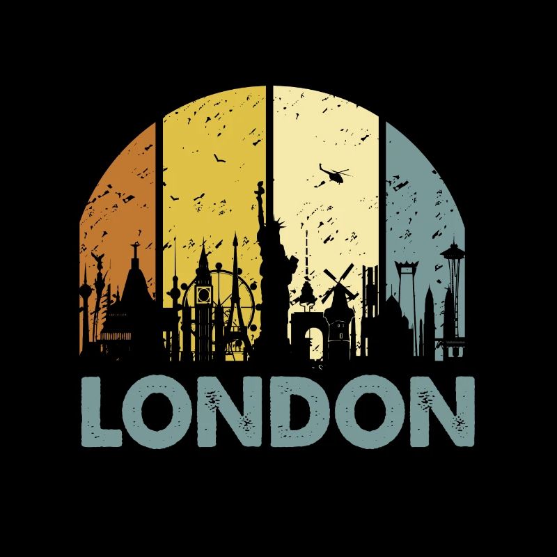 Souvenir de Londres Vintage - Skyline de Londres rétro